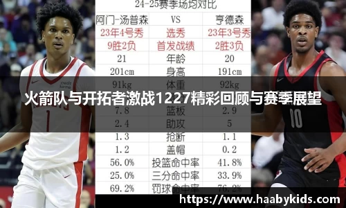 火箭队与开拓者激战1227精彩回顾与赛季展望